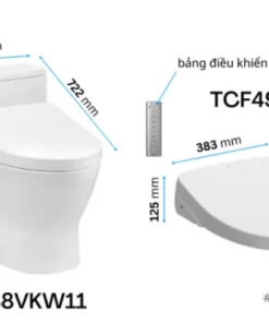 Bồn Cầu Điện Tử TOTO MS188VKW11#XW/T53P100VR Kèm Nắp Rửa Điện Tử WASHLET Dòng S7 – TCF4911Z (220V) - 13