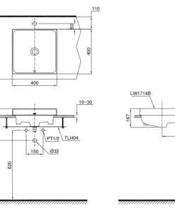 Chậu Rửa Mặt TOTO LW1714B#XW Đặt Bàn - 10 Chậu Rửa Mặt TOTO LW1714B#XW Đặt Bàn - 9