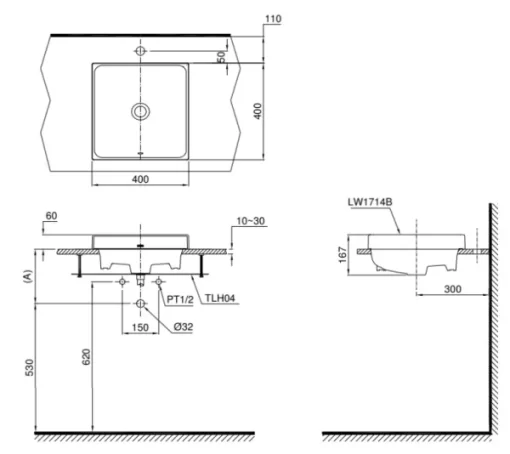 Chậu Rửa Mặt TOTO LW1714B#XW Đặt Bàn - 5