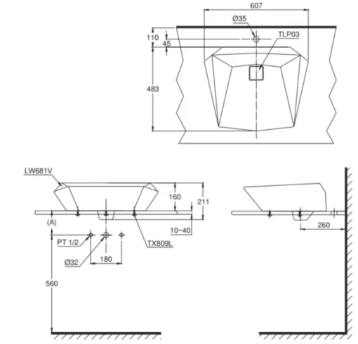 Chậu Rửa Mặt TOTO LT681#W Đặt Bàn - 5
