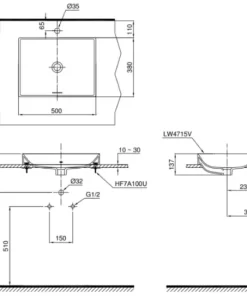 Chậu Rửa Mặt TOTO LT4715G17#XW Đặt Bàn - 10 Chậu Rửa Mặt TOTO LT4715G17#XW Đặt Bàn - 9