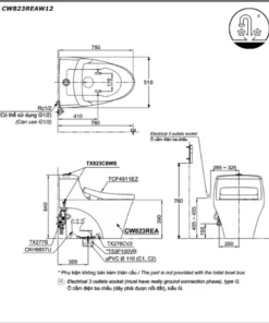 Bồn Cầu Điện Tử TOTO CW823REAW12#W/T53P100VR Kèm Nắp Rửa Điện Tử WASHLET (Loại Giấu Dây) Dòng S7 – TCF4911EZ (220V) - 10 Bồn Cầu Điện Tử TOTO CW823REAW12#W/T53P100VR Kèm Nắp Rửa Điện Tử WASHLET (Loại Giấu Dây) Dòng S7 – TCF4911EZ (220V) - 9