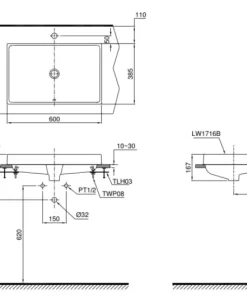 Chậu Rửa Mặt TOTO L1716#W Đặt Bàn - 10 Chậu Rửa Mặt TOTO L1716#W Đặt Bàn - 9