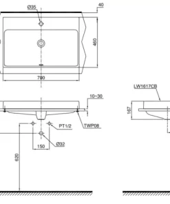 Chậu Rửa Mặt TOTO LW1617C#W Đặt Bàn - 9