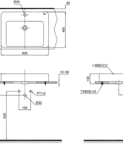 Chậu Rửa Mặt TOTO LT951C#W Đặt Bàn - 9
