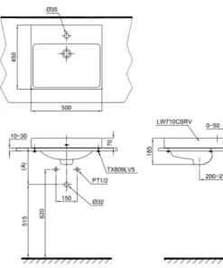 Chậu Rửa Mặt TOTO LT710CSR#XW Đặt Bàn - 10 Chậu Rửa Mặt TOTO LT710CSR#XW Đặt Bàn - 9