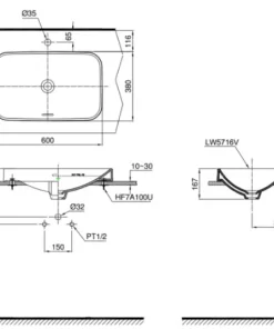 Chậu Rửa Mặt TOTO LT5716#XW Đặt Bàn - 9