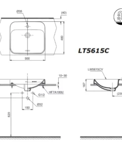 Chậu Rửa Mặt TOTO LT5615C#XW Đặt Bàn - 9