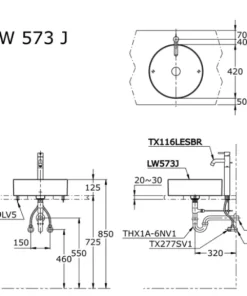 Chậu Rửa Mặt TOTO LW573JW/F#W Đặt Bàn - 10 Chậu Rửa Mặt TOTO LW573JW/F#W Đặt Bàn - 9