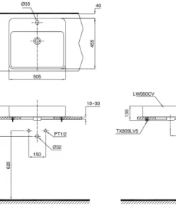 Chậu Rửa Mặt Lavabo TOTO LT533R#XW Bán Âm Bàn - 12 Chậu Rửa Mặt Lavabo TOTO LT533R#XW Bán Âm Bàn - 11