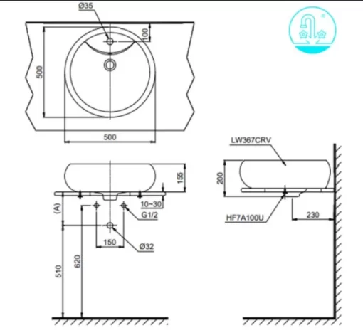 Chậu Rửa Mặt TOTO LT367CR#XW Đặt Bàn - 5