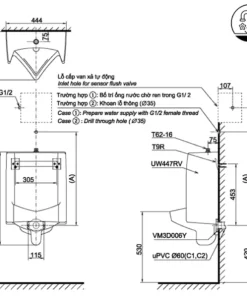 Bồn Tiểu Nam TOTO UT447S#W Treo Tường - 14 Bồn Tiểu Nam TOTO UT447S#W Treo Tường - 13
