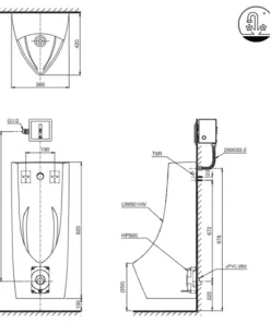 Bồn Tiểu Nam TOTO UT901H#XW Treo Tường - 13