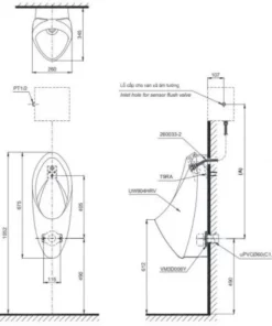 Bồn Tiểu Nam TOTO UT904HR#XW Treo Tường - 9