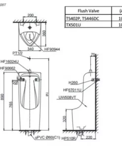 Bồn Tiểu Nam TOTO UT508T#XW Đặt Sàn - 9