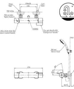 Sen Tắm TOTO TBV03427V/TBW03002B Nhiệt Độ - 13