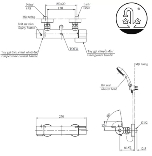 Sen Tắm TOTO TBV03431V Nhiệt Độ - 7