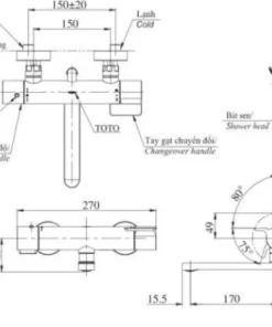 Sen Tắm TOTO TBV03427V/TBW01008A Nhiệt Độ - 10 Sen Tắm TOTO TBV03427V/TBW01008A Nhiệt Độ - 9
