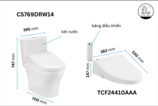 Bồn Cầu Điện Tử TOTO CS769DRW14#XW Kèm Nắp Rửa Điện Tử WASHLET Dòng C5 – TCF24410AAA (220V) - 5