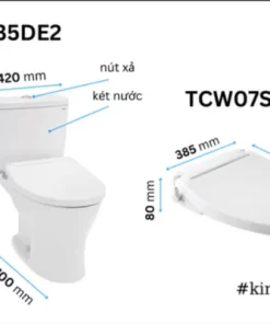 Bồn Cầu TOTO CS735DE2#XW 2 Khối Nắp Rửa Cơ TCW07S - 12 Bồn Cầu TOTO CS735DE2#XW 2 Khối Nắp Rửa Cơ TCW07S - 11
