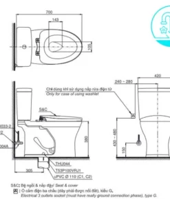Bồn Cầu Điện Tử TOTO CS735DW6#XW Kèm Nắp Rửa Điện Tử WASHLET Dòng C5 – TCF6531Z (220V) - 10 Bồn Cầu Điện Tử TOTO CS735DW6#XW Kèm Nắp Rửa Điện Tử WASHLET Dòng C5 – TCF6531Z (220V) - 9