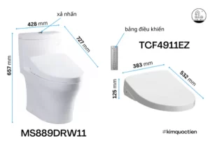 Bồn Cầu Điện Tử TOTO MS889DRW11#XW Kèm Nắp Rửa Điện Tử WASHLET Dòng S7 – TCF4911Z (220V) - 13