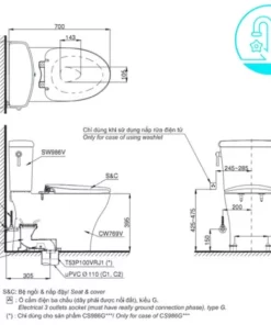 Bồn Cầu Điện Tử TOTO CS986GW7#XW Kèm Nắp Rửa Điện Tử WASHLET Dòng C2 – TCF6631A (220V) - 10 Bồn Cầu Điện Tử TOTO CS986GW7#XW Kèm Nắp Rửa Điện Tử WASHLET Dòng C2 – TCF6631A (220V) - 9