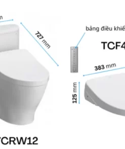 Bồn Cầu Điện Tử TOTO MS887CRW12#XW Kèm Nắp Rửa Điện Tử WASHLET (Loại Giấu Dây) Dòng S7 – TCF4911EZ (220V) - 13