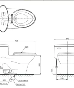 Bồn Cầu Điện Tử TOTO MS904W6#XW Kèm Nắp Rửa Điện Tử WASHLET Dòng C5 – TCF6531Z (220V) - 9