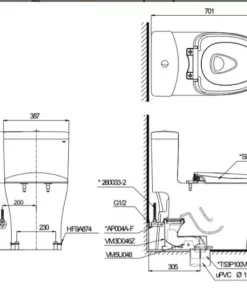 Bồn Cầu Điện Tử TOTO MS889DRW6#XW Kèm Nắp Rửa Điện Tử WASHLET Dòng C5 – TCF6531Z (220V) - 10 Bồn Cầu Điện Tử TOTO MS889DRW6#XW Kèm Nắp Rửa Điện Tử WASHLET Dòng C5 – TCF6531Z (220V) - 9