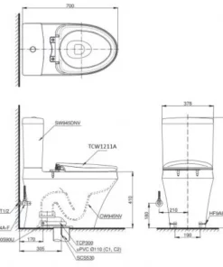Bồn Cầu TOTO CS945DNE4#XW 2 Khối Nắp Rửa Cơ TCW1211A - 10 Bồn Cầu TOTO CS945DNE4#XW 2 Khối Nắp Rửa Cơ TCW1211A - 9