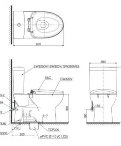 Bồn Cầu TOTO CS320DRE4#W 2 Khối Nắp Rửa Cơ TCW1211A - 10 Bồn Cầu TOTO CS320DRE4#W 2 Khối Nắp Rửa Cơ TCW1211A - 9