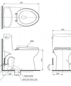 Bồn Cầu TOTO MS905E2#XW 1 Khối Nắp Rửa Cơ TCW07S - 10 Bồn Cầu TOTO MS905E2#XW 1 Khối Nắp Rửa Cơ TCW07S - 9