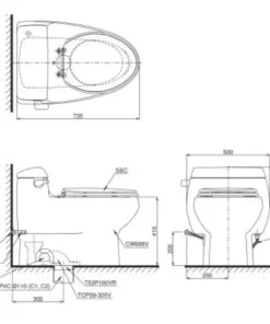 Bồn Cầu TOTO MS688E2#XW 1 Khối Nắp Rửa Cơ TCW07S - 10 Bồn Cầu TOTO MS688E2#XW 1 Khối Nắp Rửa Cơ TCW07S - 9