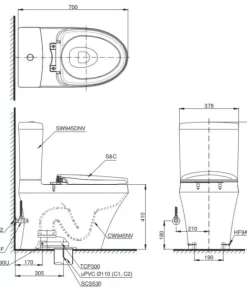 Bồn Cầu Điện Tử TOTO CS945DNW7#XW Kèm Nắp Rửa Điện Tử WASHLET Dòng C2 – TCF6631A (220V) - 10 Bồn Cầu Điện Tử TOTO CS945DNW7#XW Kèm Nắp Rửa Điện Tử WASHLET Dòng C2 – TCF6631A (220V) - 9
