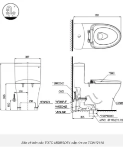 Bồn Cầu TOTO MS889DRE4#XW 1 Khối Nắp Rửa Cơ TCW1211A - 12 Bồn Cầu TOTO MS889DRE4#XW 1 Khối Nắp Rửa Cơ TCW1211A - 11