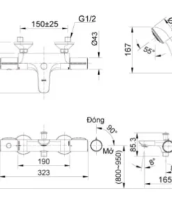 Vòi Sen Tắm INAX BFV-3413T-8C Nhiệt Độ - 9