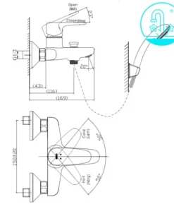 Vòi Sen Tắm INAX BFV-1113S-8C Nóng Lạnh Tay Sen Tăng Áp - 10 Vòi Sen Tắm INAX BFV-1113S-8C Nóng Lạnh Tay Sen Tăng Áp - 9