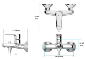 Vòi Sen Tắm INAX BFV-1113S-7C Nóng Lạnh Tay Sen Tăng Áp - 9