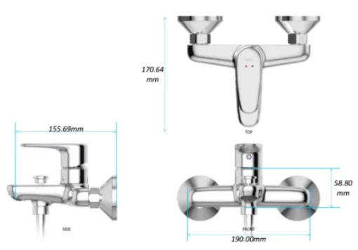 Vòi Sen Tắm INAX BFV-1113S-7C Nóng Lạnh Tay Sen Tăng Áp - 5