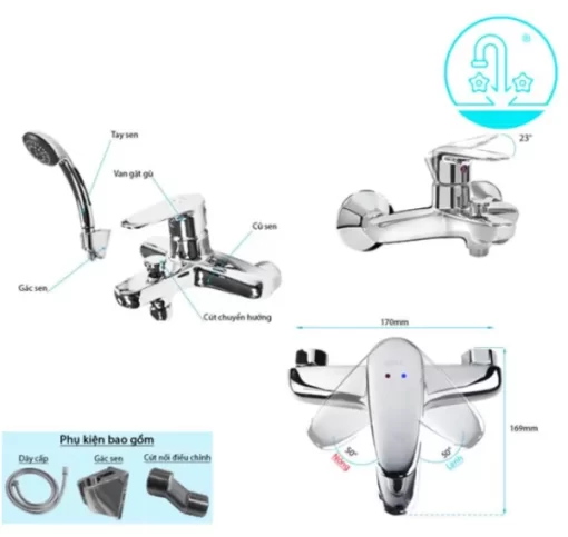 Vòi Sen Tắm INAX BFV-1113S-4C Nóng Lạnh - 5