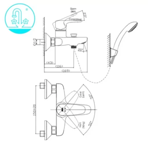 Vòi Sen Tắm INAX BFV-1113S-4C Nóng Lạnh - 7
