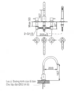 Vòi Lavabo INAX LFV-7000B Nóng Lạnh 3 Lỗ - 10 Vòi Lavabo INAX LFV-7000B Nóng Lạnh 3 Lỗ - 9