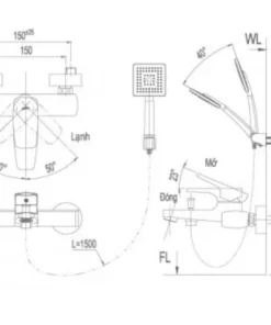 Vòi Sen Tắm INAX BFV-5003S-5C Nóng Lạnh - 9