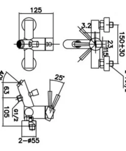 Vòi Sen Tắm INAX BFV-8000S-1C Nóng Lạnh - 9