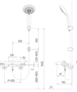 Vòi Sen Tắm INAX BFV-5103T-5C Nhiệt Độ - 9