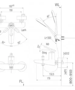Vòi Sen Tắm INAX BFV-4103S Nóng Lạnh - 9