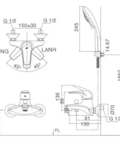 Vòi Sen Tắm INAX BFV-3003S-1C Nóng Lạnh - 10 Vòi Sen Tắm INAX BFV-3003S-1C Nóng Lạnh - 9