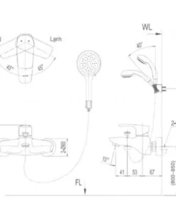 Vòi Sen Tắm INAX BFV-213S-1C Nóng Lạnh - 9