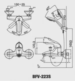 Vòi Sen Tắm INAX BFV-223S Nóng Lạnh Tay Sen Massage - 9